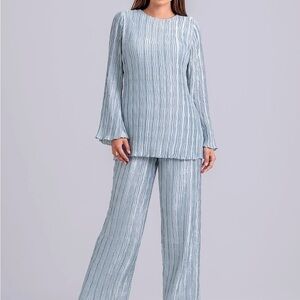 Elegant Blue Women's Matching Set